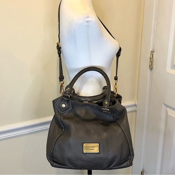 MARC JACOBS Grey ‘Workwear’ Rolled Top Handle Crossbody Satchel w Shoulder Strap - Picture 3 of 16